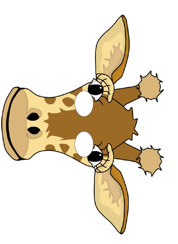 çocuklar için hazır kağıttan Zürafa maskesi şablonu